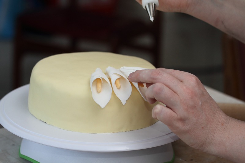 Fondant Cake with Calla Lilies