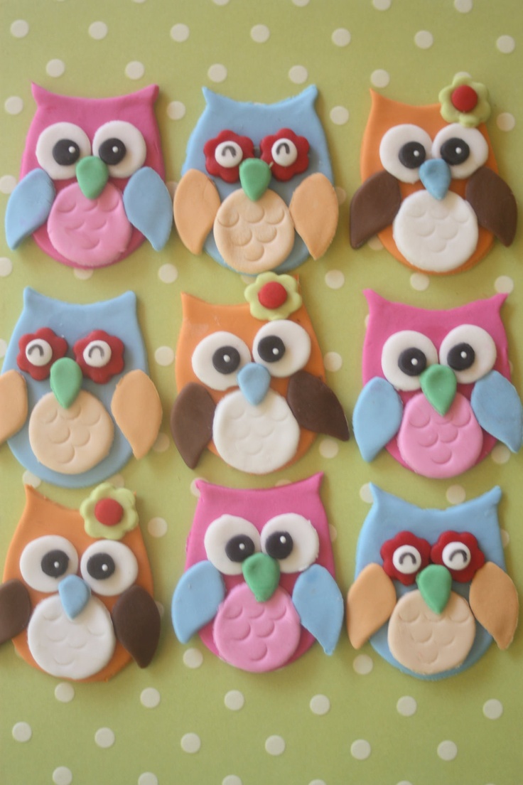 Fondant Owl Cupcake Toppers Fondant Owl Cupcake Toppers