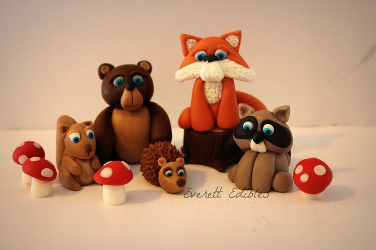 Fondant Woodland Animals Cake Toppers