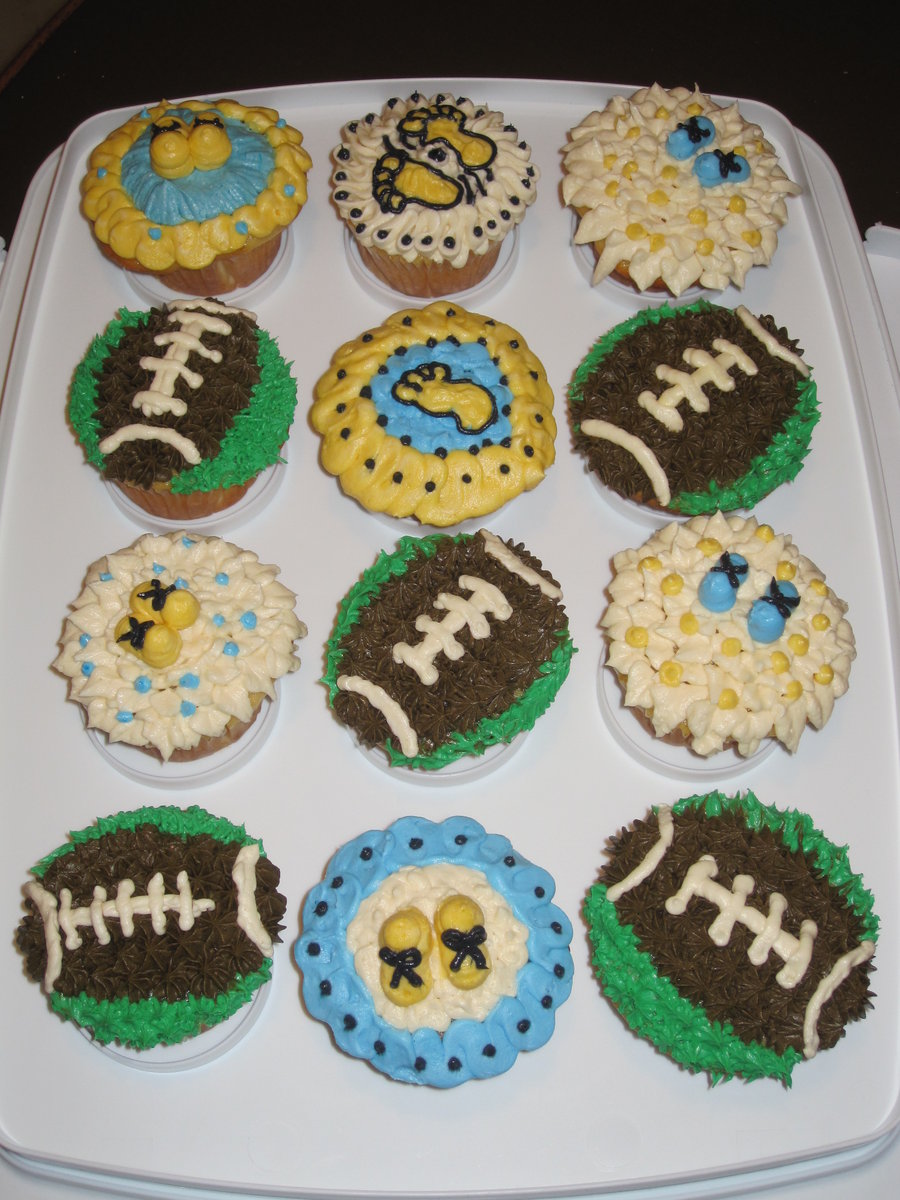Football Baby Shower Cupcakes Football Baby Shower Cupcakes