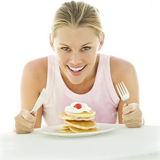 Girl Eating Breakfast Pancakes