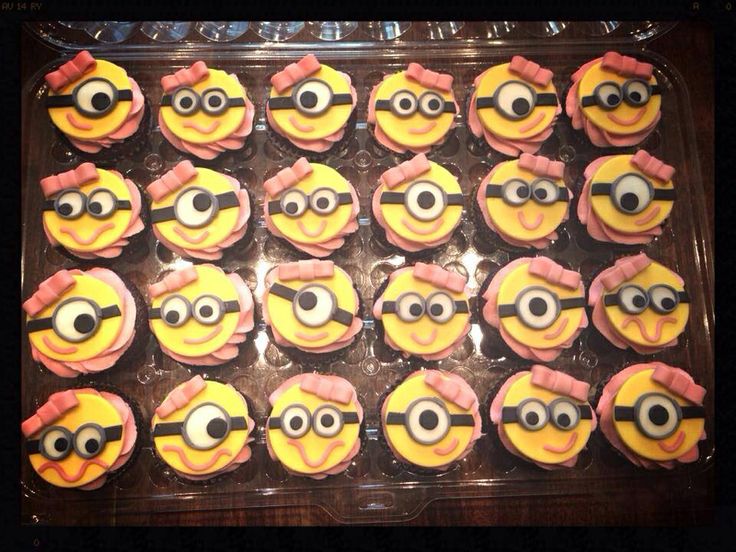 Girl Minion Cupcake Toppers