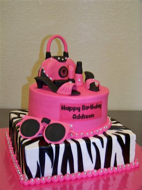 Girly Pink and Zebra Cake