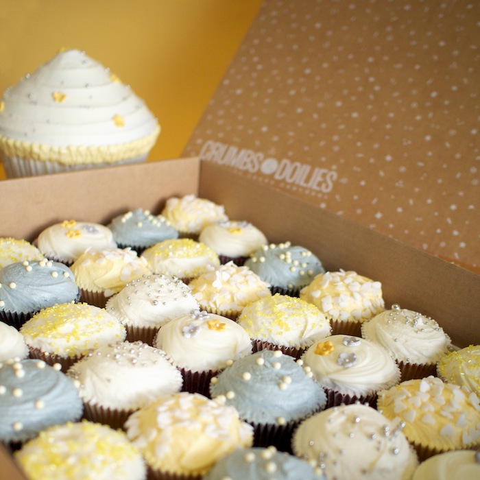 Grey and Yellow Wedding Cupcakes