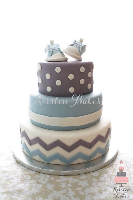 Grey Baby Shower Cakes for Boys