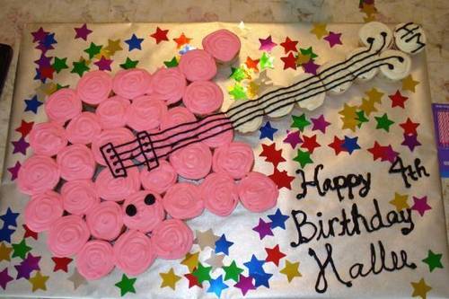 Guitar-Shaped Cupcake Cake