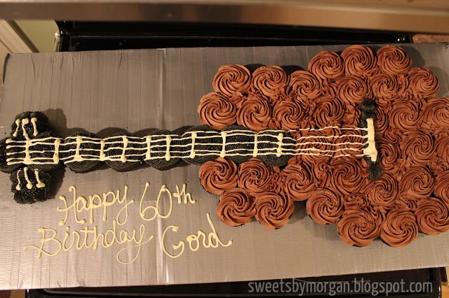 Guitar-Shaped Cupcake Cake