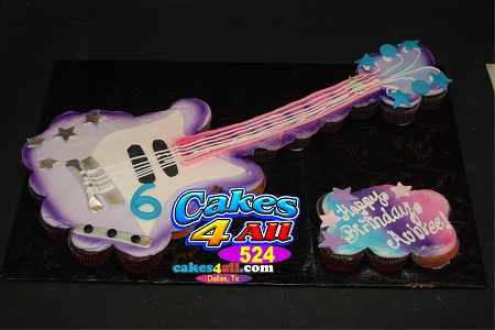 Guitar-Shaped Cupcake Cake