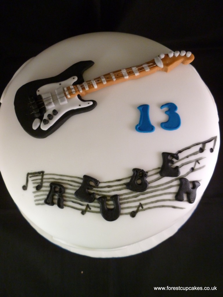 Guitar-Shaped Cupcake Cake