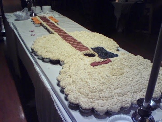 Guitar Shaped Wedding Cake