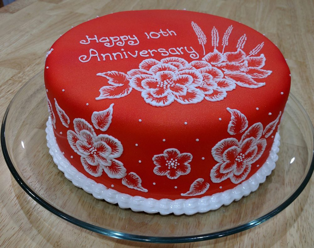 Happy 10th Wedding Anniversary Cake