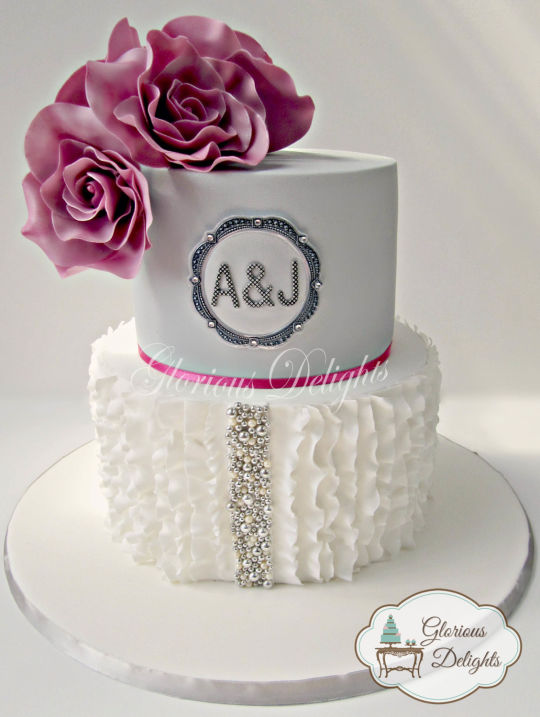 Modern 25th Wedding Anniversary Cake Ruffles Modern 25th Wedding Anniversary Cake Ruffles