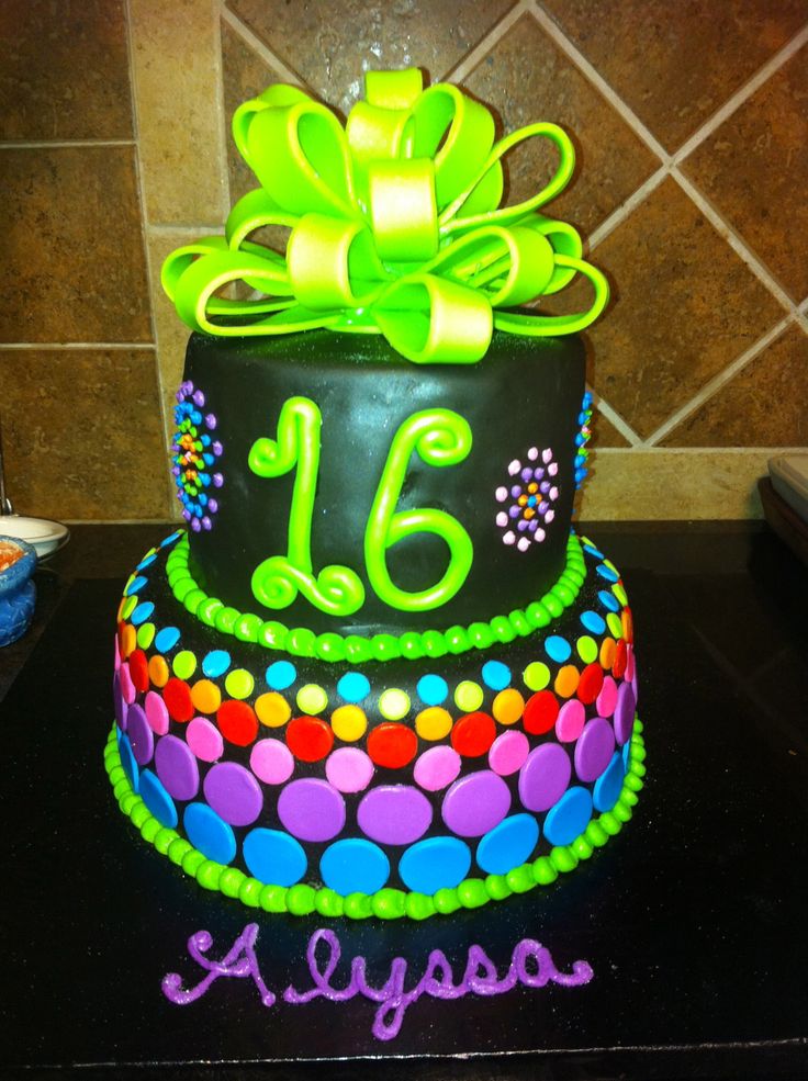 Neon Birthday Cake