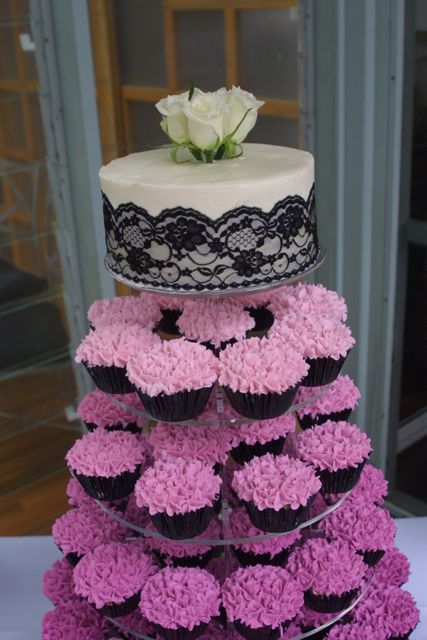 Ombre Wedding Cupcake Tower