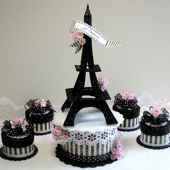 Paris Eiffel Tower Cake Toppers