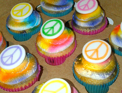 Peace Sign Cupcake Cake