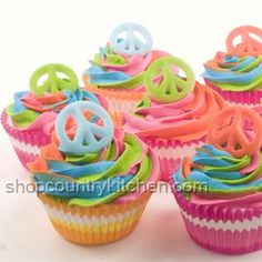 Peace Sign Cupcake Idea