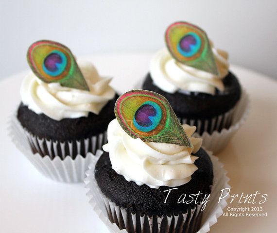 Peacock Wedding Cake Cupcakes