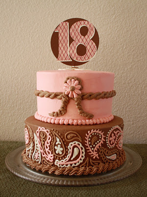 Pink and Brown Cowgirl Birthday Cake
