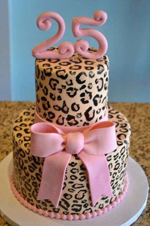 Pink and Leopard Print Cake