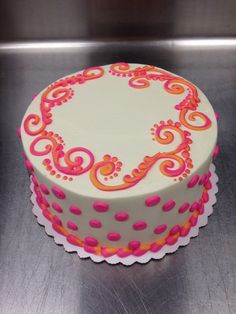 Pink and Orange Swirl Cake