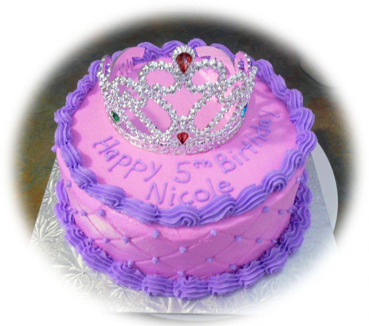 Pink and Purple Birthday Cake