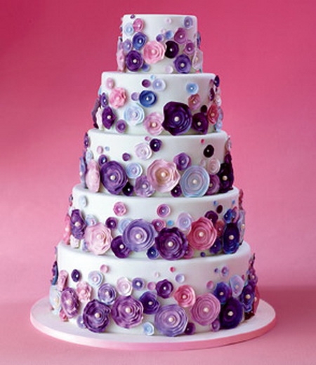 Pink and Purple Flower Cake