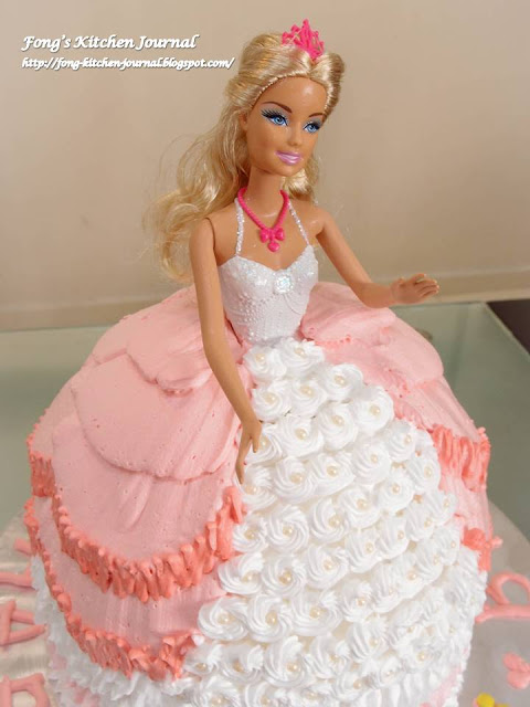 Pink Barbie Doll Cake