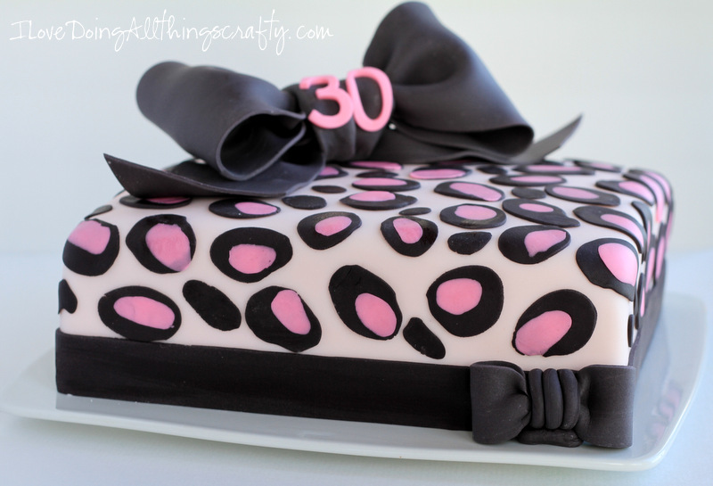 Pink Cheetah Print Birthday Cake