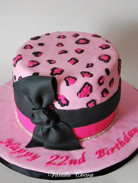 Pink Leopard Birthday Cake
