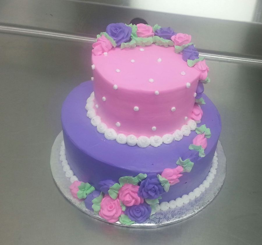 Pink Purple Cake with Frosting