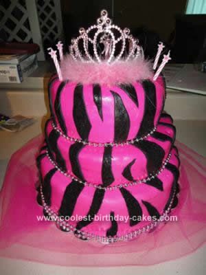Pink Zebra Print Birthday Cake Pink Zebra Print Birthday Cake