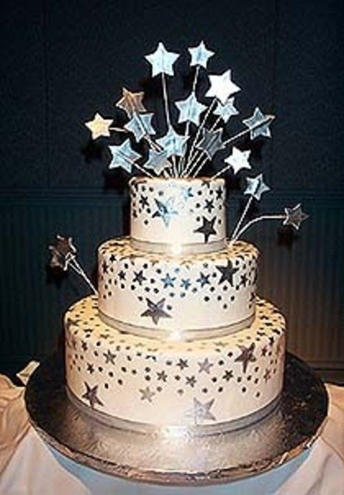 Purple & Silver Star Cake