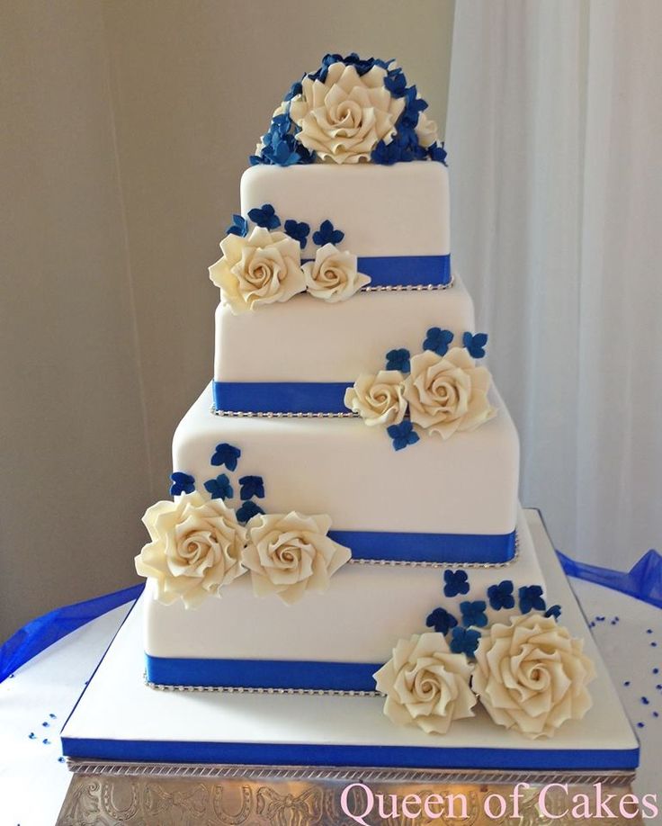Royal Blue Elegant Wedding Cakes