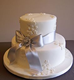 Silver 25th Wedding Anniversary Cake Silver 25th Wedding Anniversary Cake