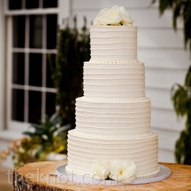 Simple White Buttercream Wedding Cake