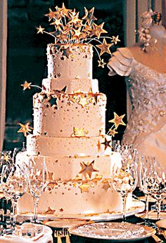 Star Night Themed Wedding Cake Star Night Themed Wedding Cake