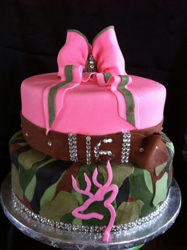Sweet 16 Camo Birthday Cakes for Girls