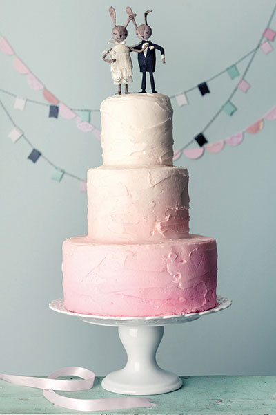 Textured Ombre Wedding Cake