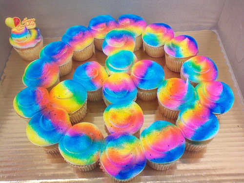 Tie Dye Cupcake