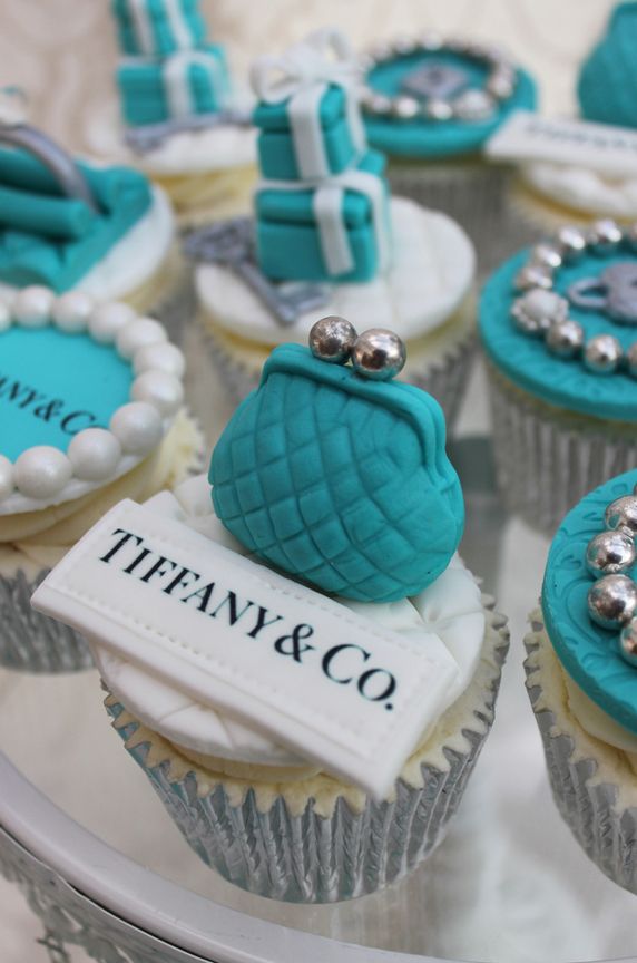 Tiffany Blue Cake and Cupcakes