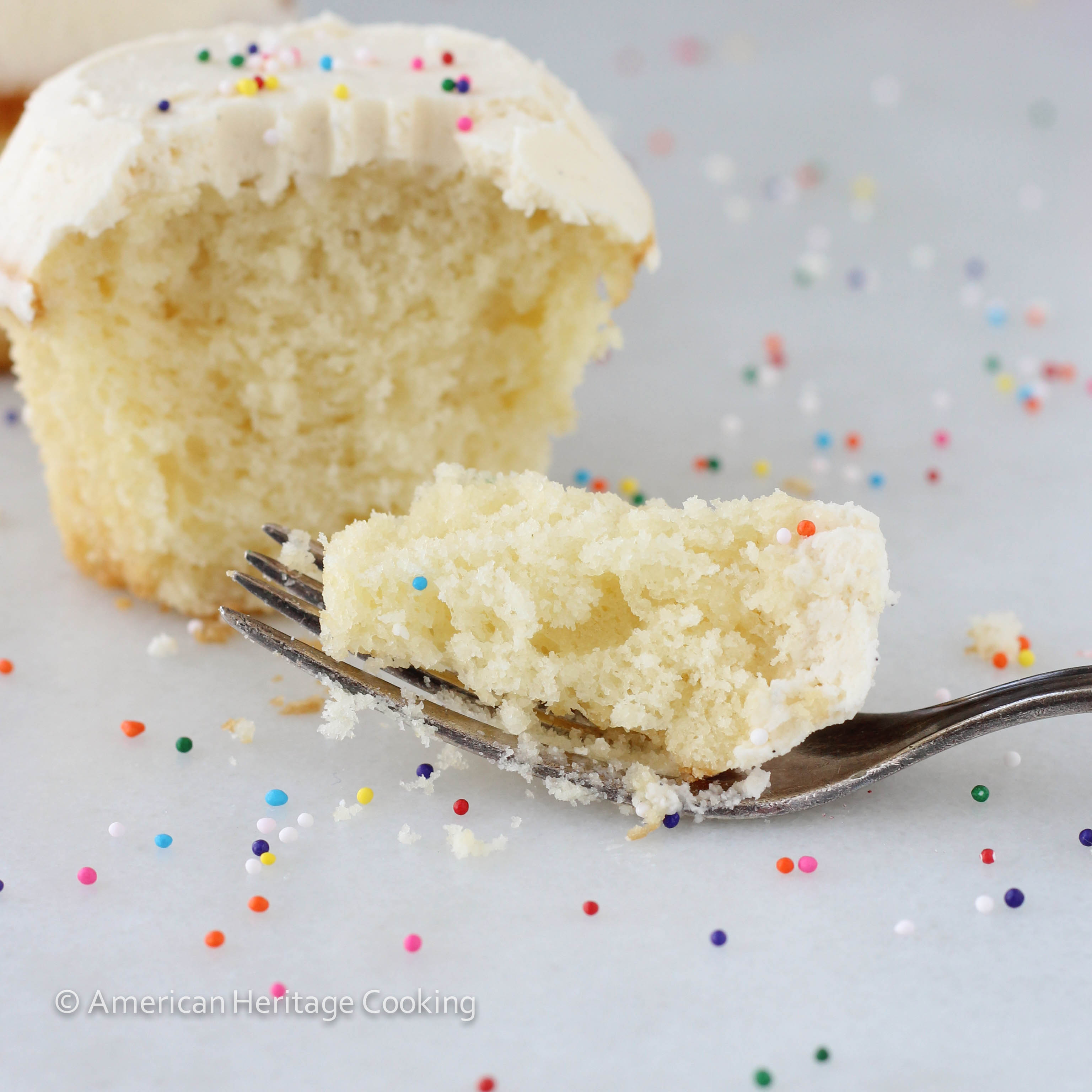 Vanilla Cupcake with Sprinkles Recipe