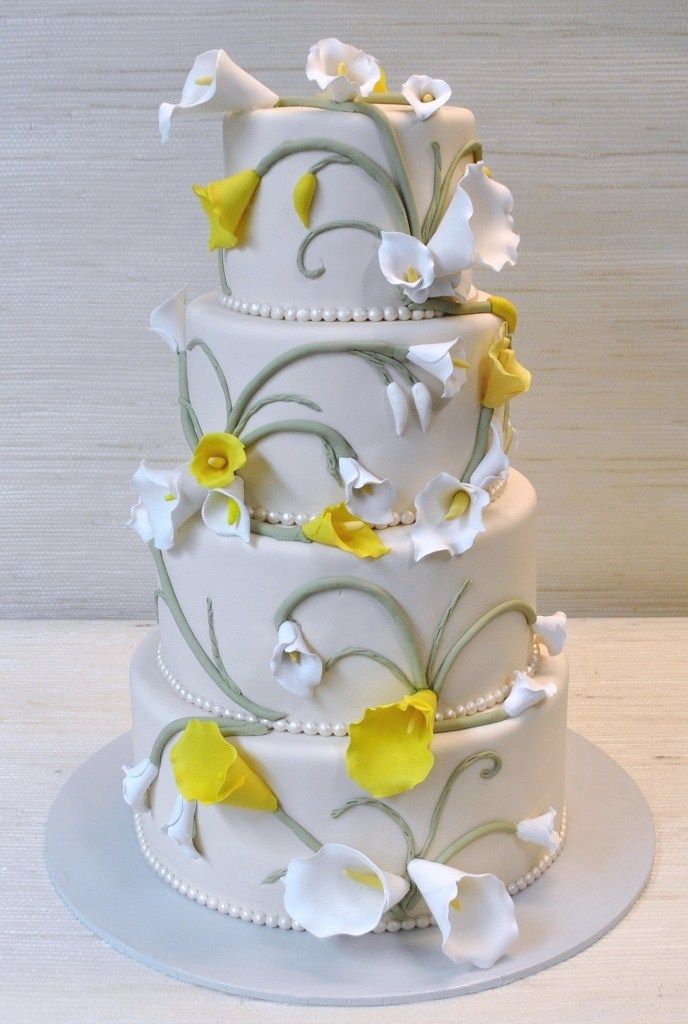 Wedding Cake with Calla Lilies