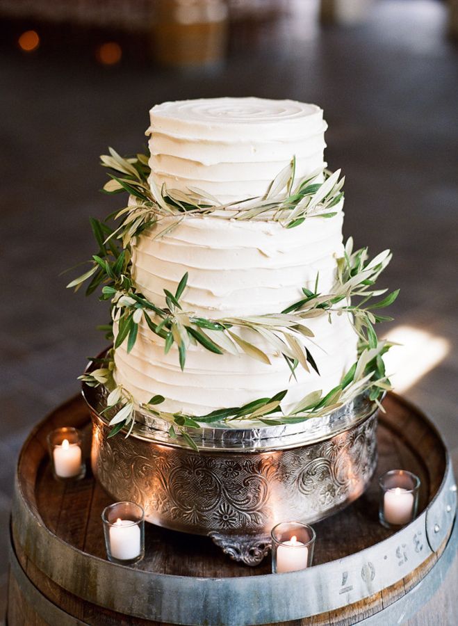 Wedding Cake with Olive Branches