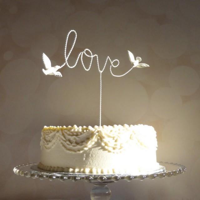 With Love Birds Wedding Cake Topper