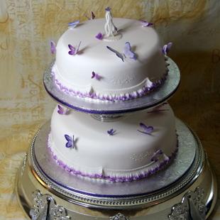 2 Tier Cake with Butterflies