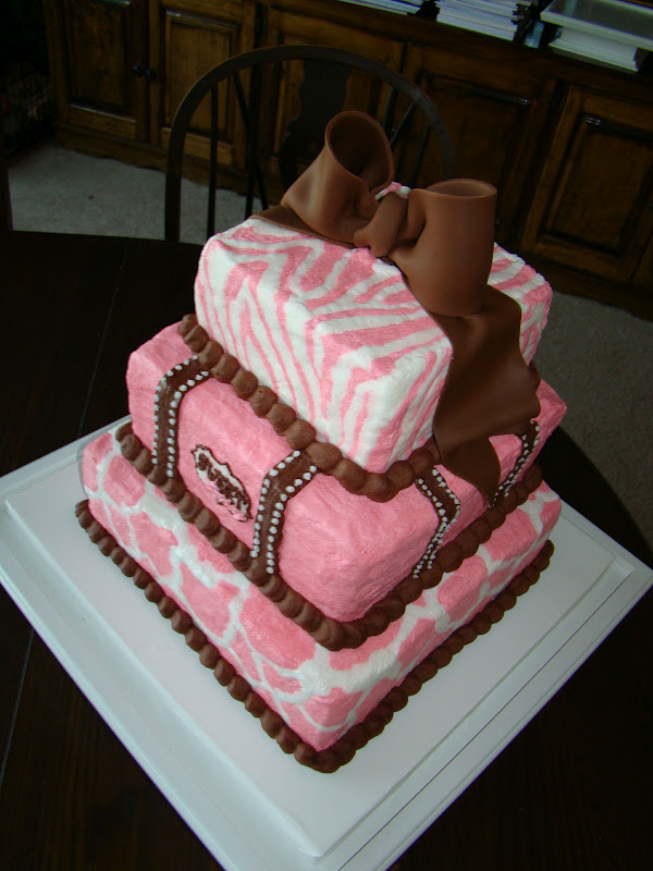 Animal Print Baby Shower Cake Girl