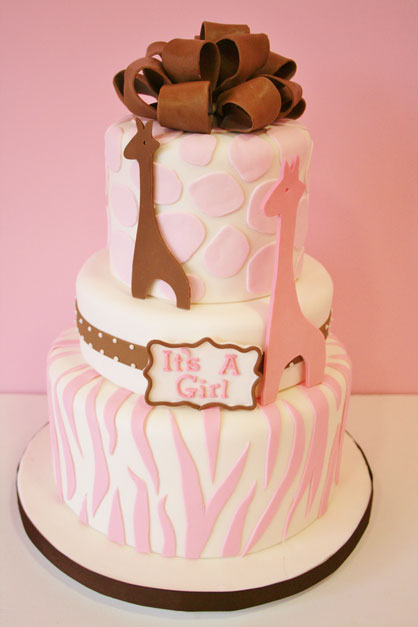 Animal Print Baby Shower Cake