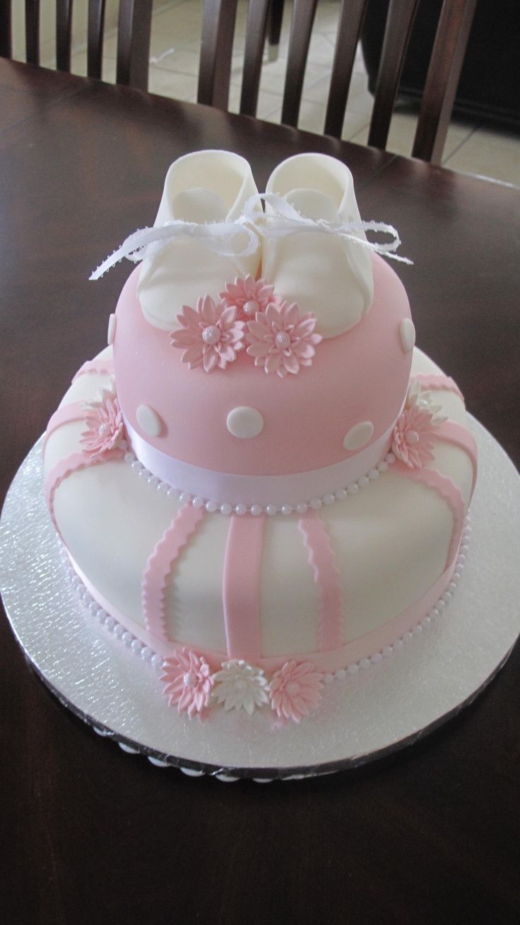 Baby Shower Fondant Cakes for Girls