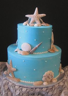 Beach Theme Bridal Shower Cake